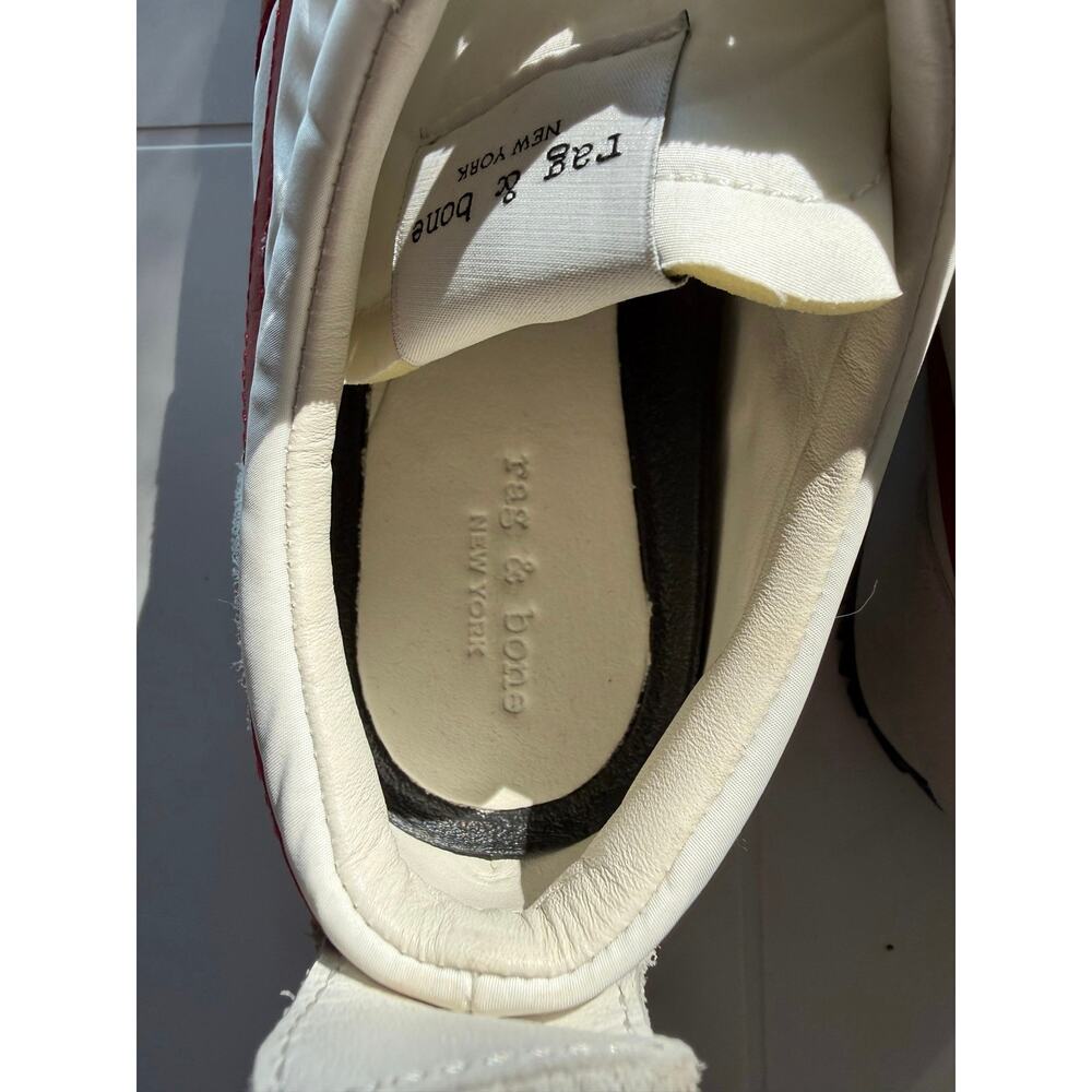 rag & bone Retro Runner Sneakers new without box white and maroon size 7 - Picture 7 of 9